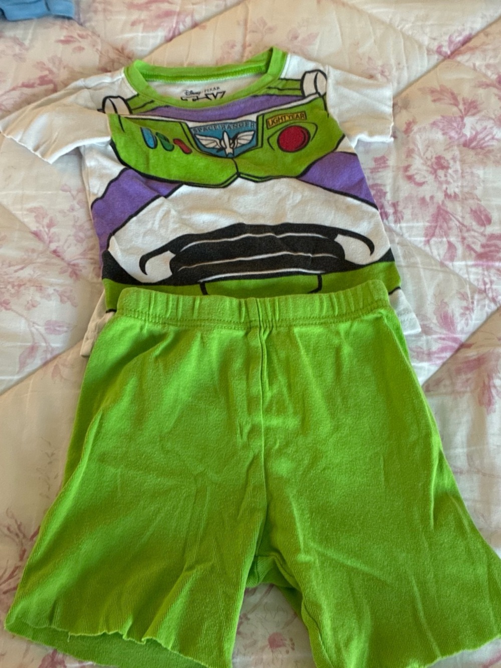 Disney Buzz Lightyear Pajama Set - Green, White & Purple